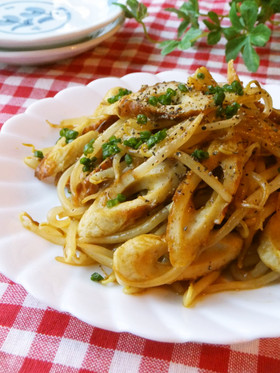 もやしとちくわのカレーオイスター炒め