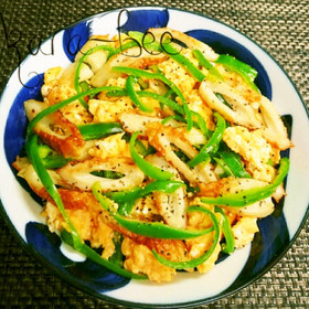 節約70円♡ちくわと卵の塩バター炒め