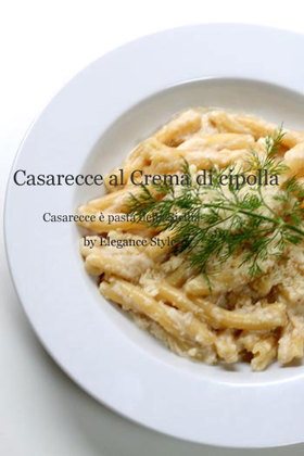 オニオンクリームソースのショートパスタ
